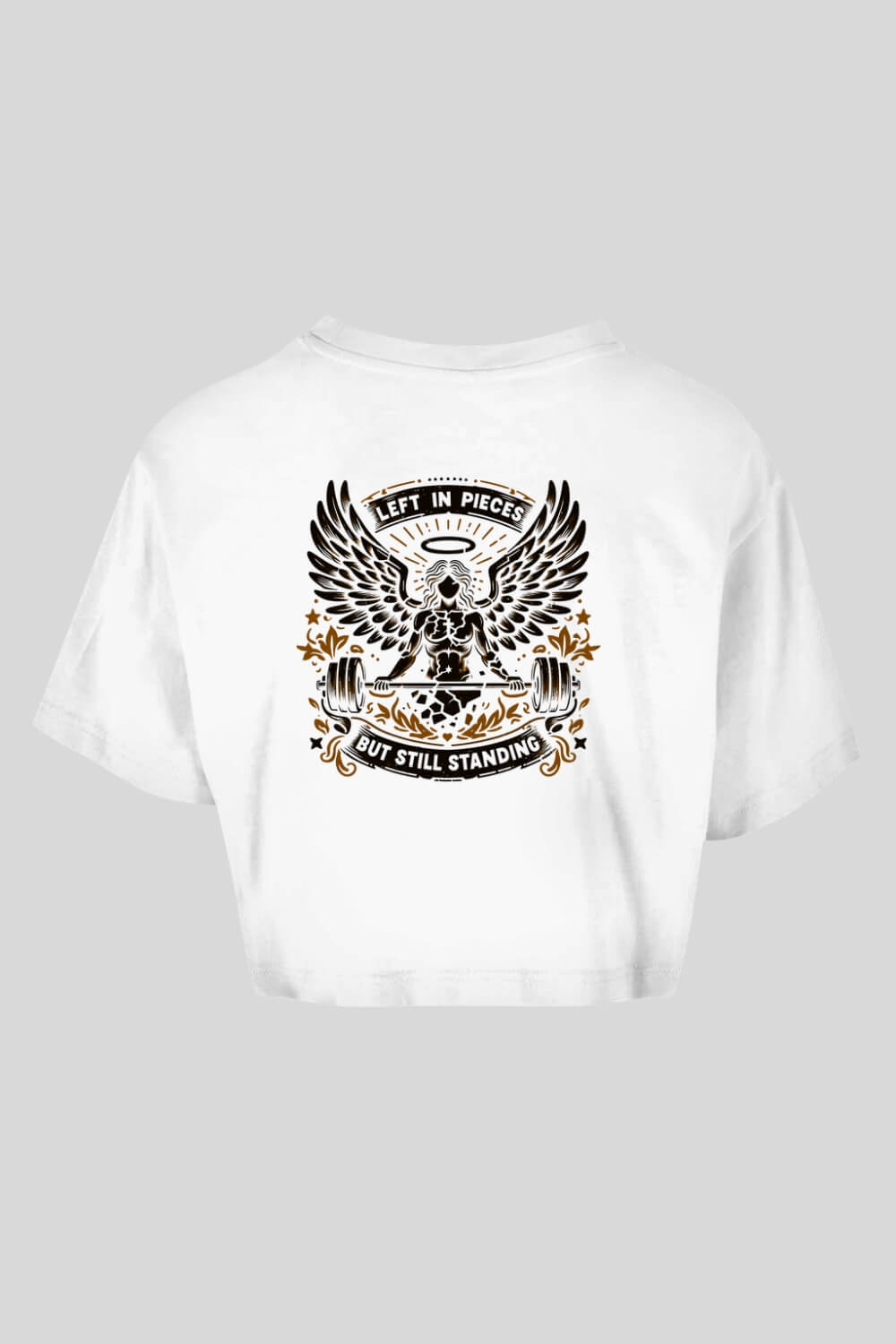 Rückansicht Angel Oversize Crop Top White für Frauen