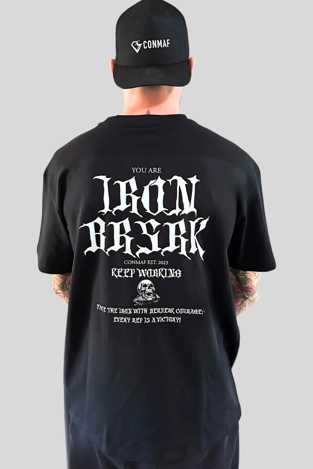 Rückansicht BRSRK Oversize T-Shirt Black für Männer und Frauen