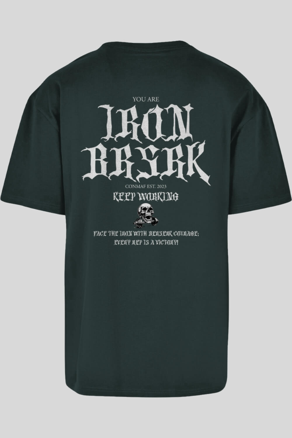 Rückansicht BRSRK Oversize T-Shirt Green für Männer und Frauen
