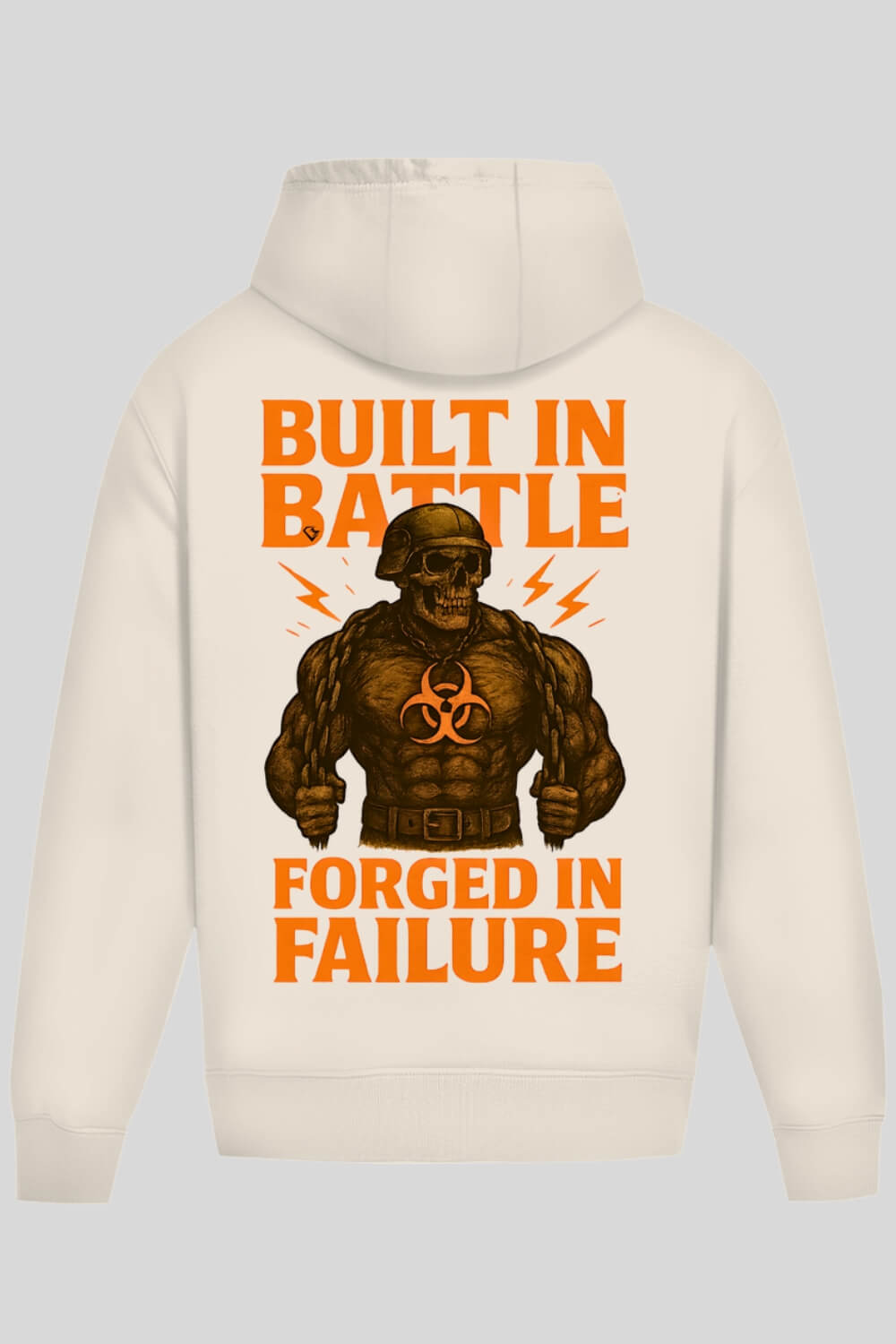 Rückansicht Battle Oversize Hoodie Sand für Männer und Frauen