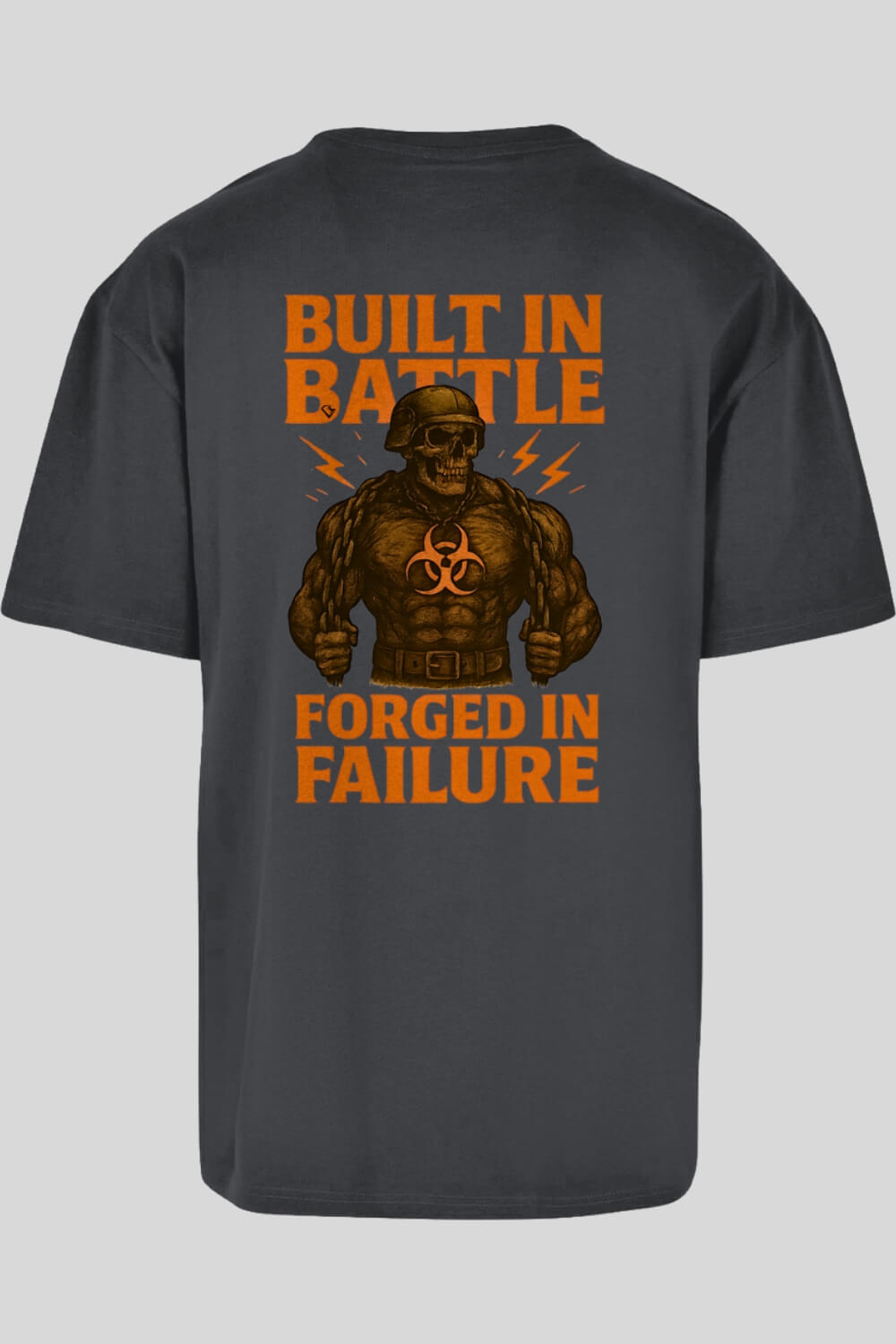Rückansicht Battle Oversize T-Shirt Charcoal für Männer und Frauen
