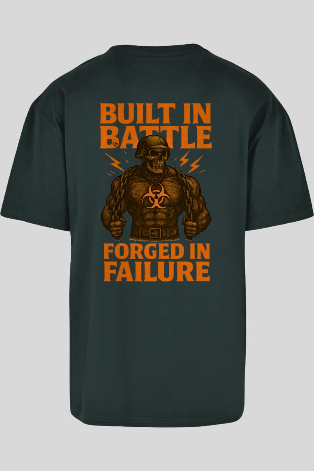 Rückansicht Battle Oversize T-Shirt Green für Männer und Frauen