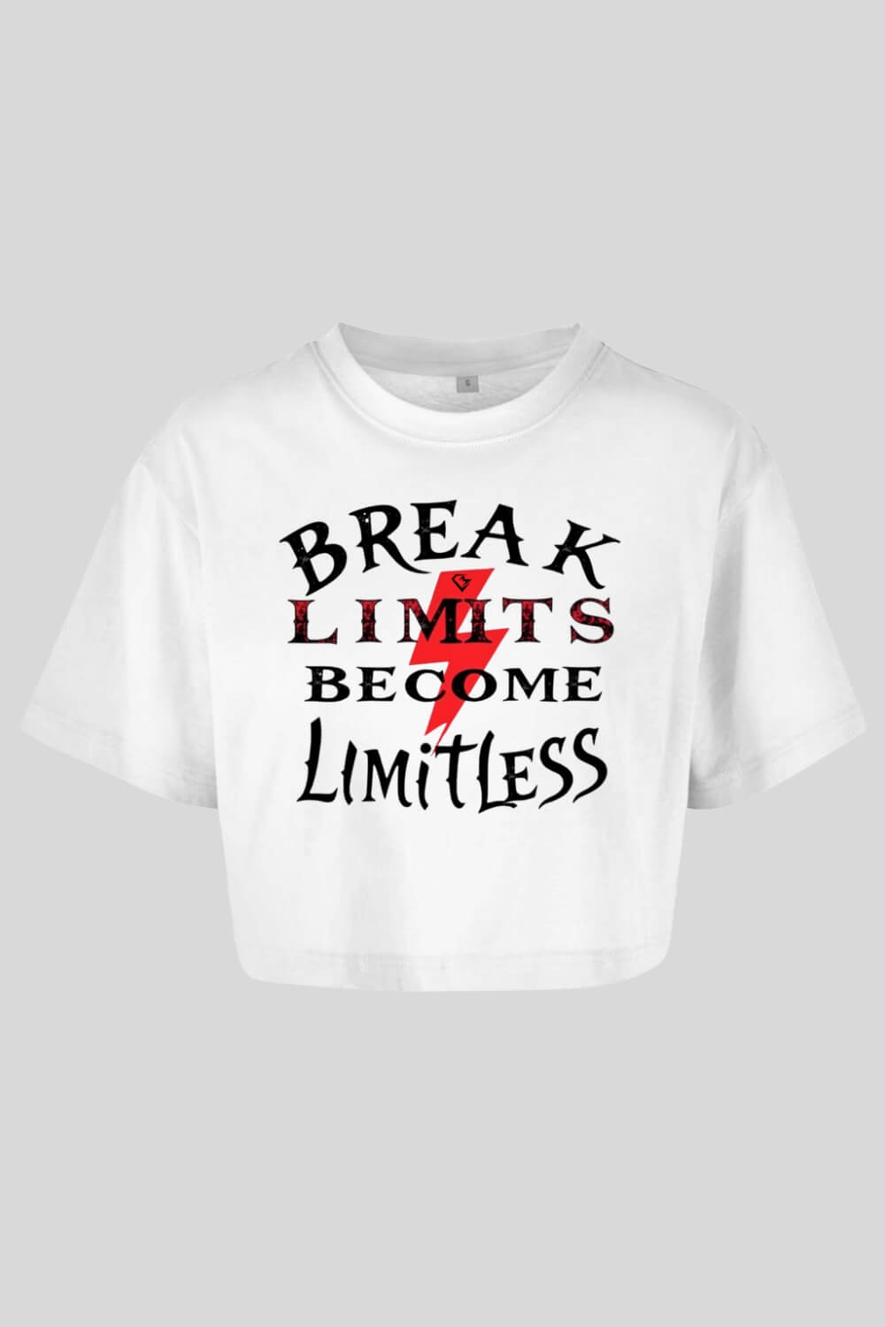 Front Break Limits Oversize Crop Top White für Frauen