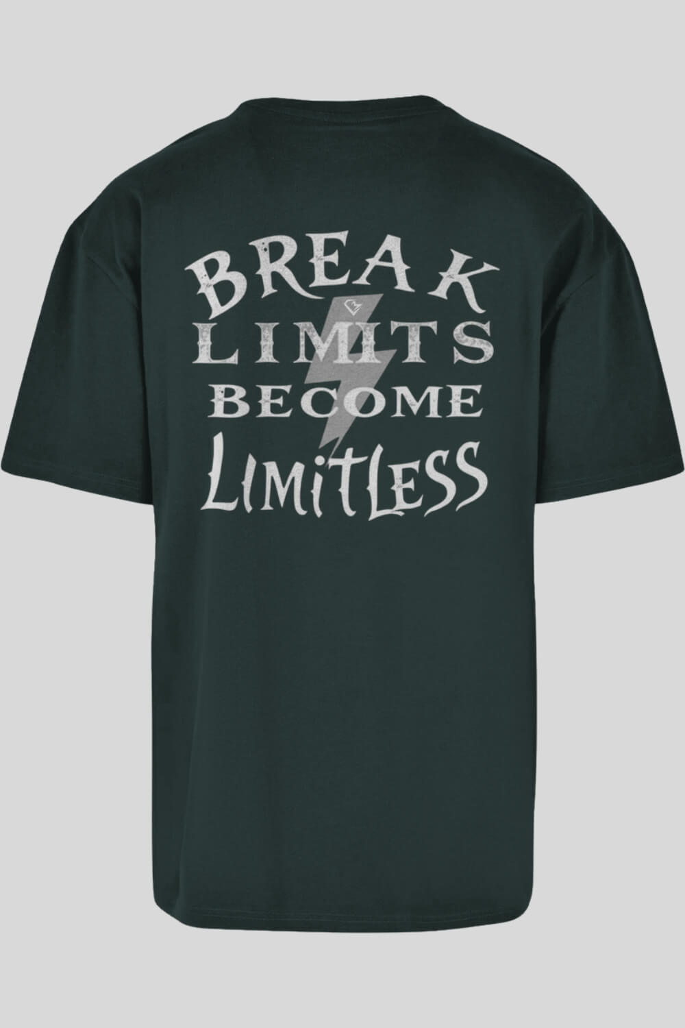 Rückansicht Break Limits Oversize T-Shirt Green für Männer und Frauen