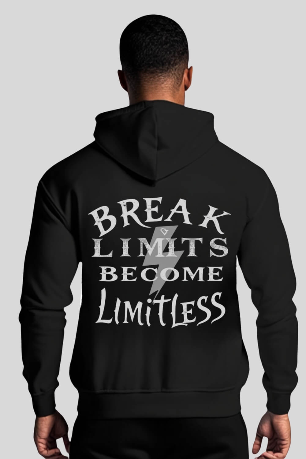 Rückansicht Break Limits Oversize Zipper Black für Männer und Frauen
