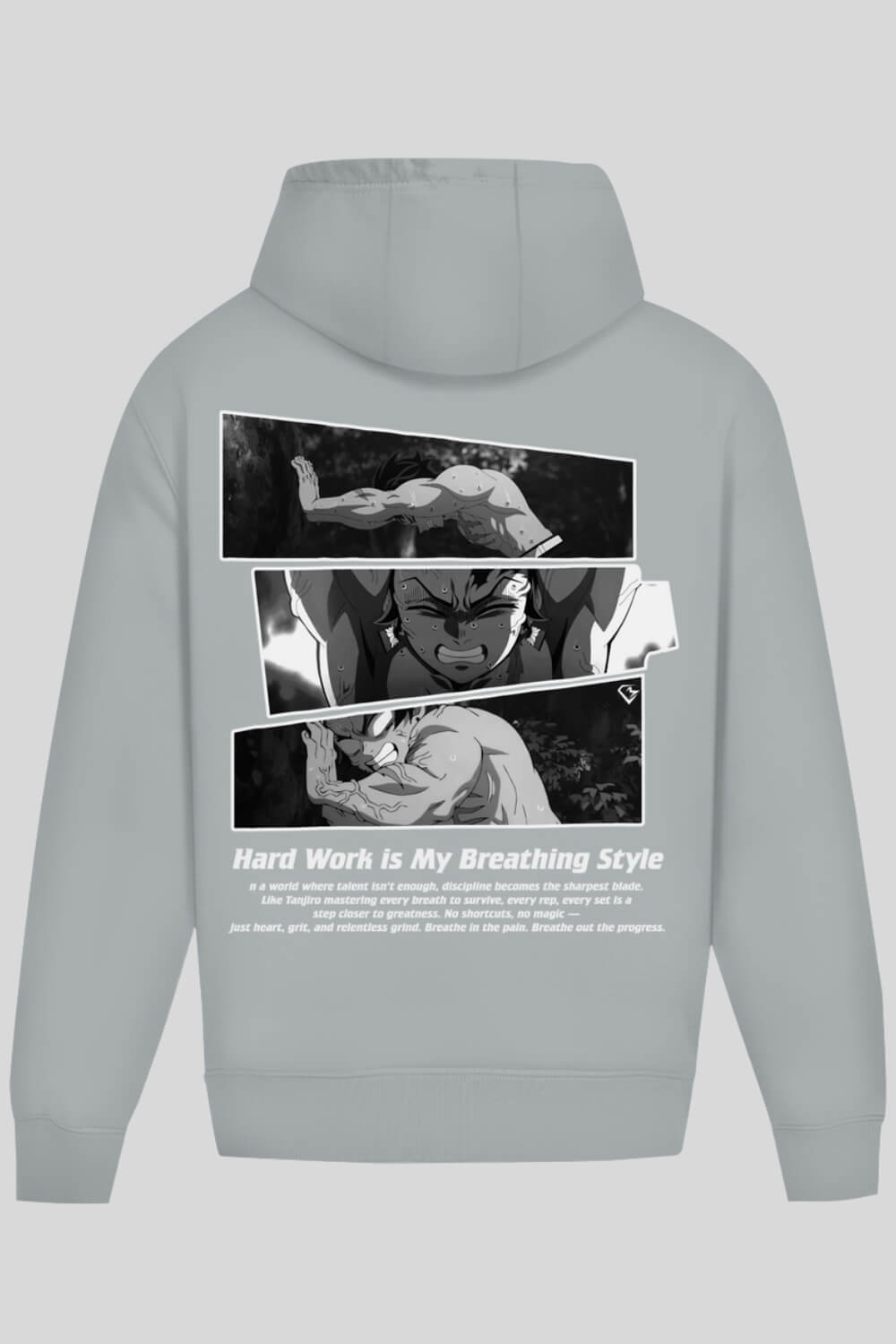 Rückansicht Breathing Oversize Hoodie Asphalt für Männer und Frauen