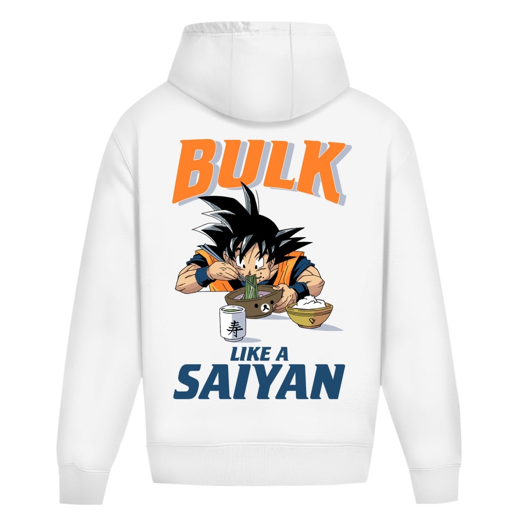 Rückansicht Bulk Oversize Hoodie White für Männer und Frauen