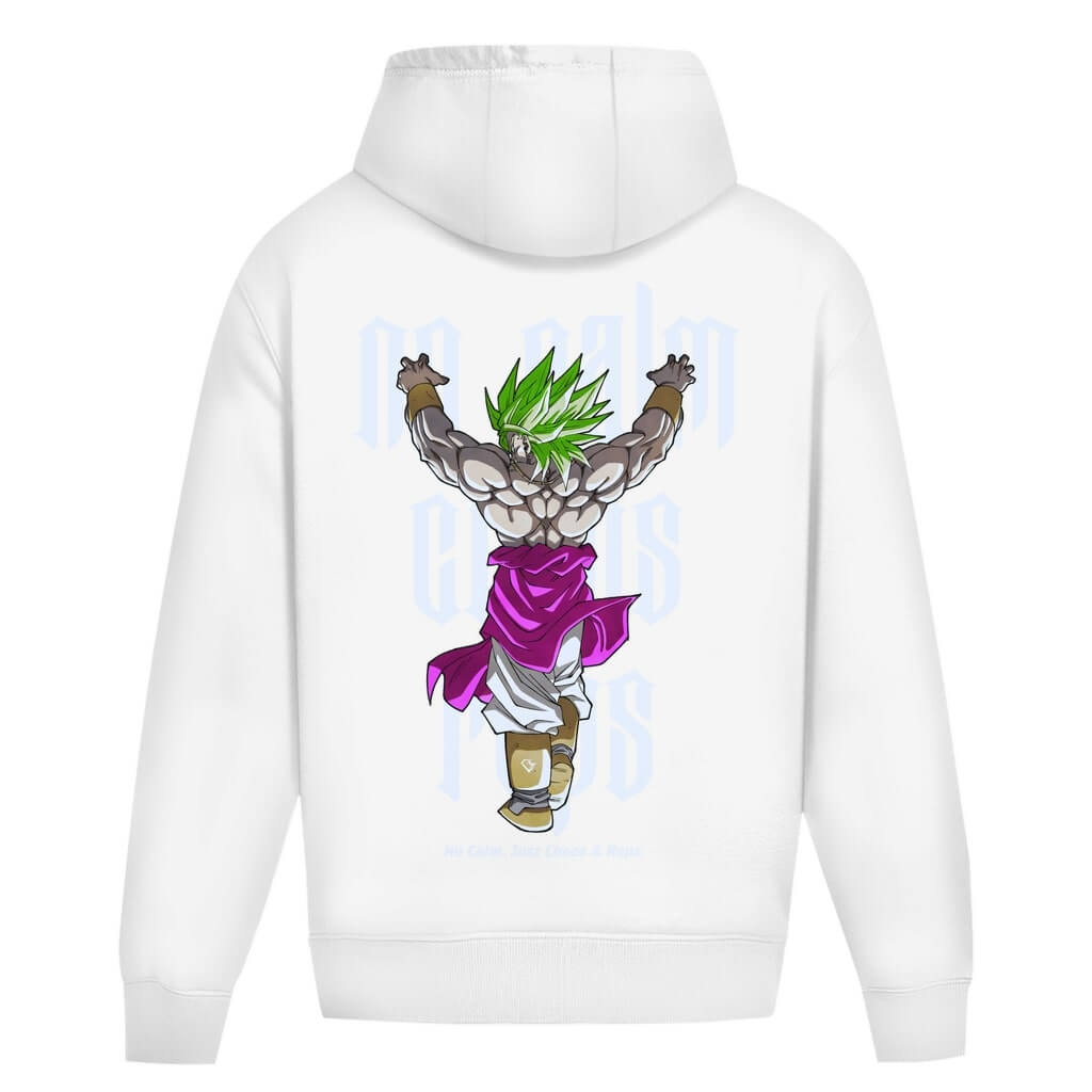 Rückansicht Chaos Oversize Hoodie White für Männer und Frauen