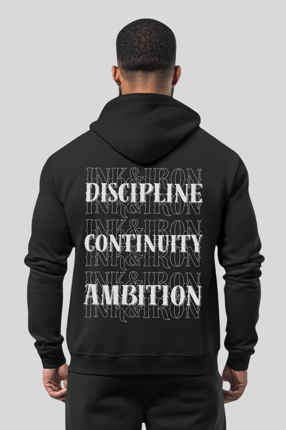 Rückansicht Discipline Oversize Zipper Black für Männer und Frauen