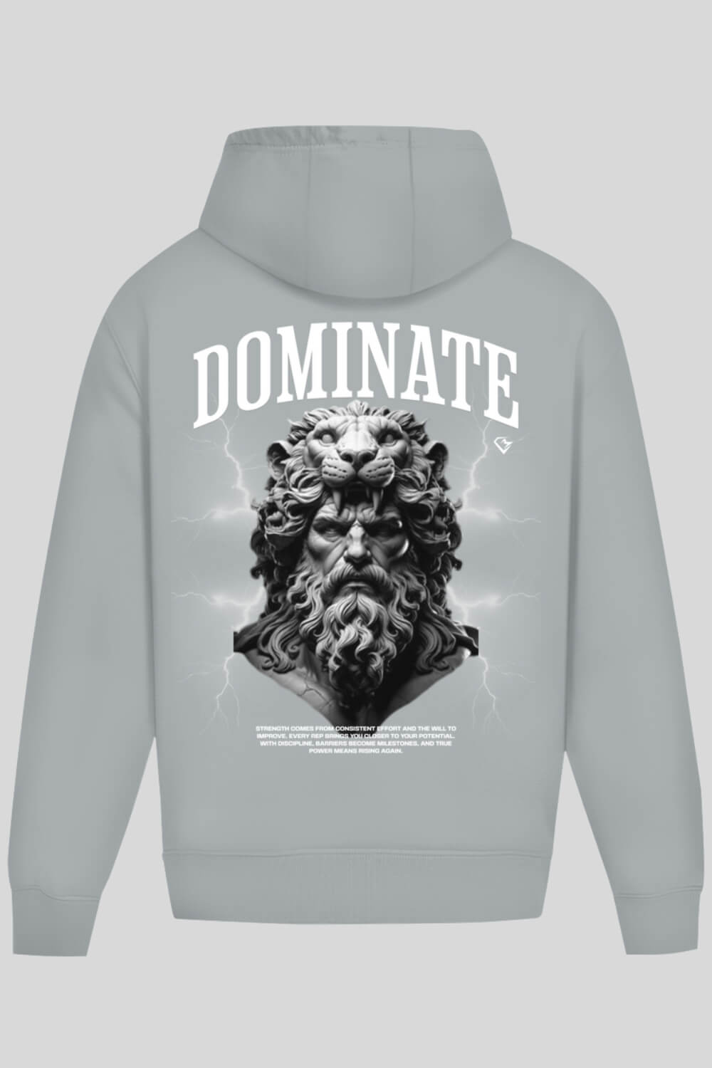 Rückansicht Dominate Oversize Hoodie Asphalt für Männer und Frauen