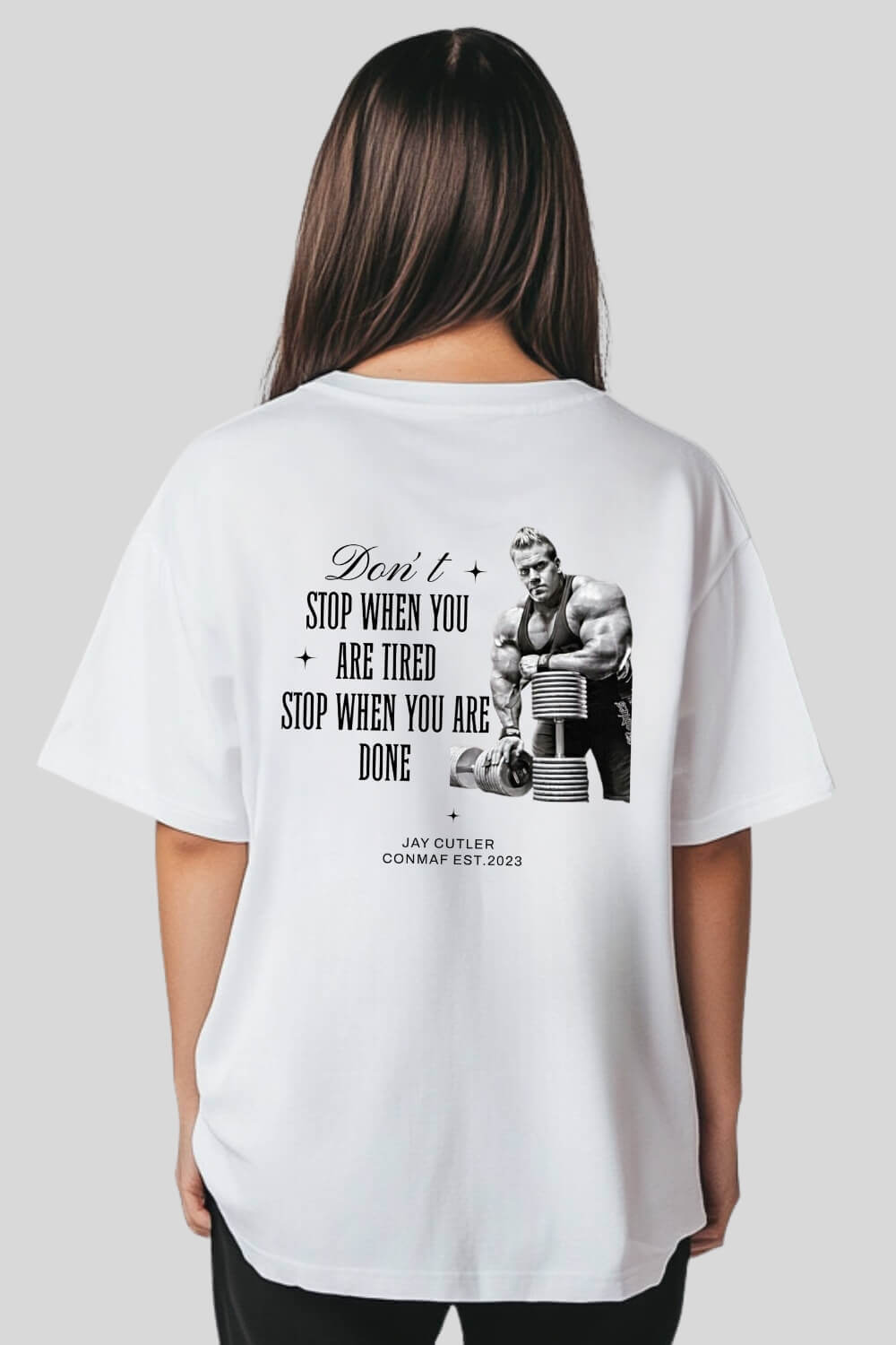 Rückansicht Done Oversize T-Shirt White für Männer und Frauen