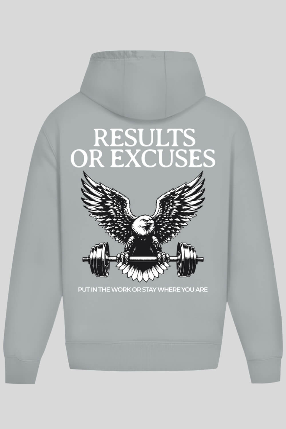 Rückansicht Eagle Oversize Hoodie Asphalt für Männer und Frauen