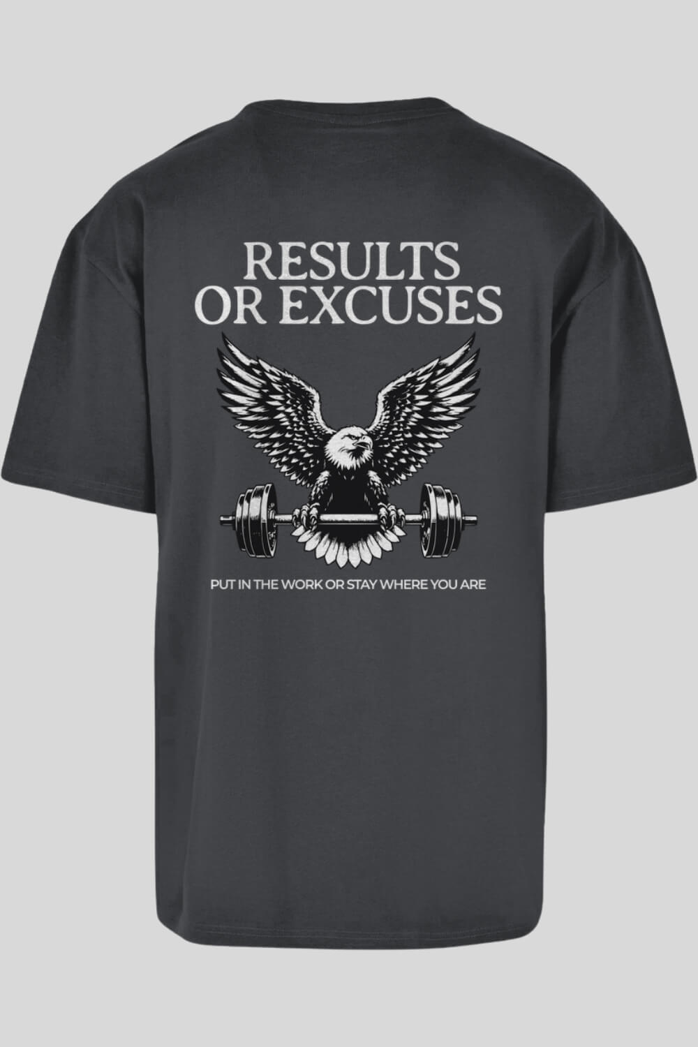Rückansicht Eagle Oversize T-Shirt Charcoal für Männer und Frauen