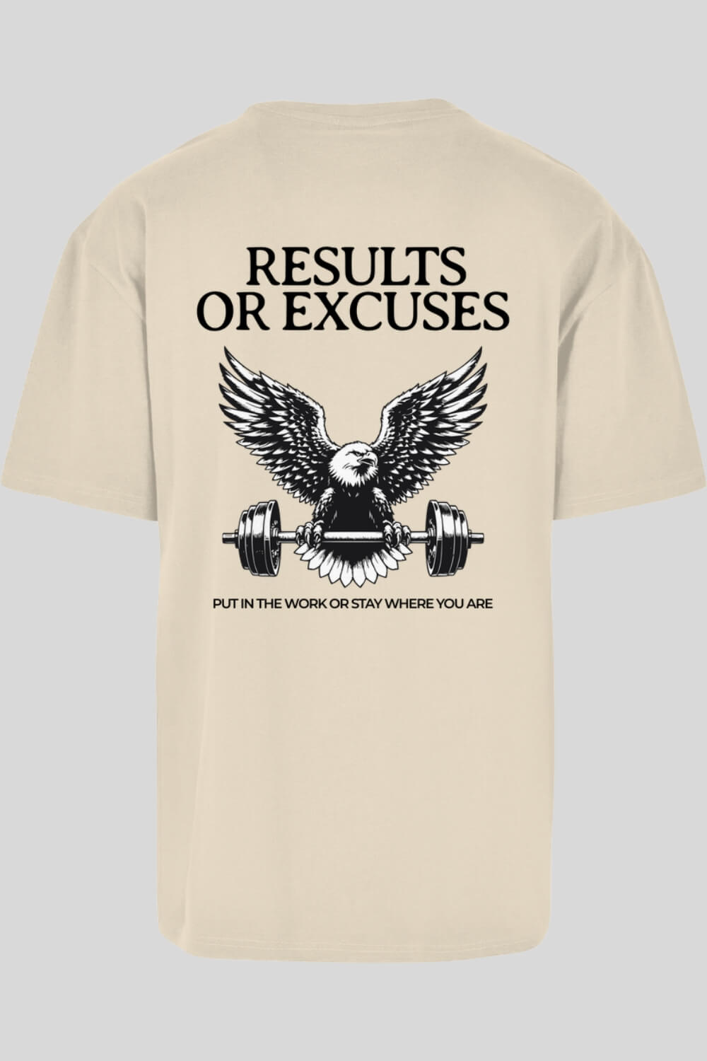 Rückansicht Eagle Oversize T-Shirt Sand für Männer und Frauen