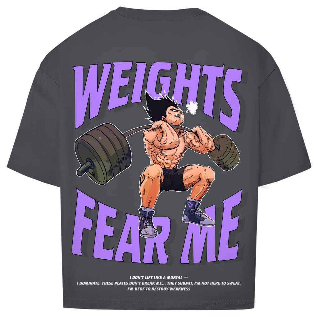 Rückansicht Fear Me Oversize T-Shirt Charcoal für Männer und Frauen