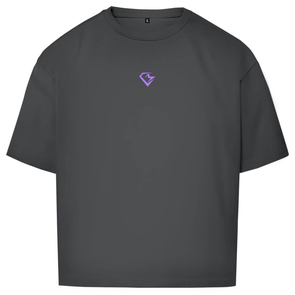 Frontansicht Fear Me Oversize T-Shirt Charcoal für Männer und Frauen