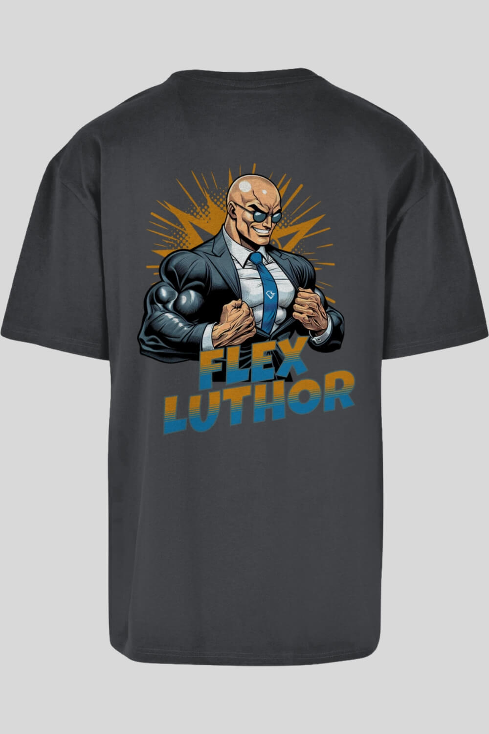 Rückansicht Flex Luthor Oversize T-Shirt Charcoal für Männer und Frauen