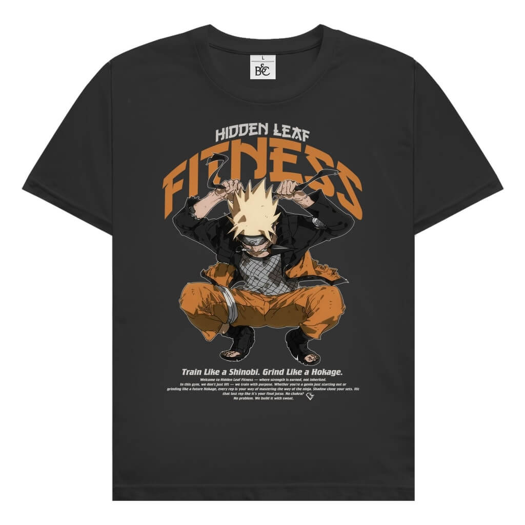 Frontansicht Hidden Leaf T-Shirt Black für Männer