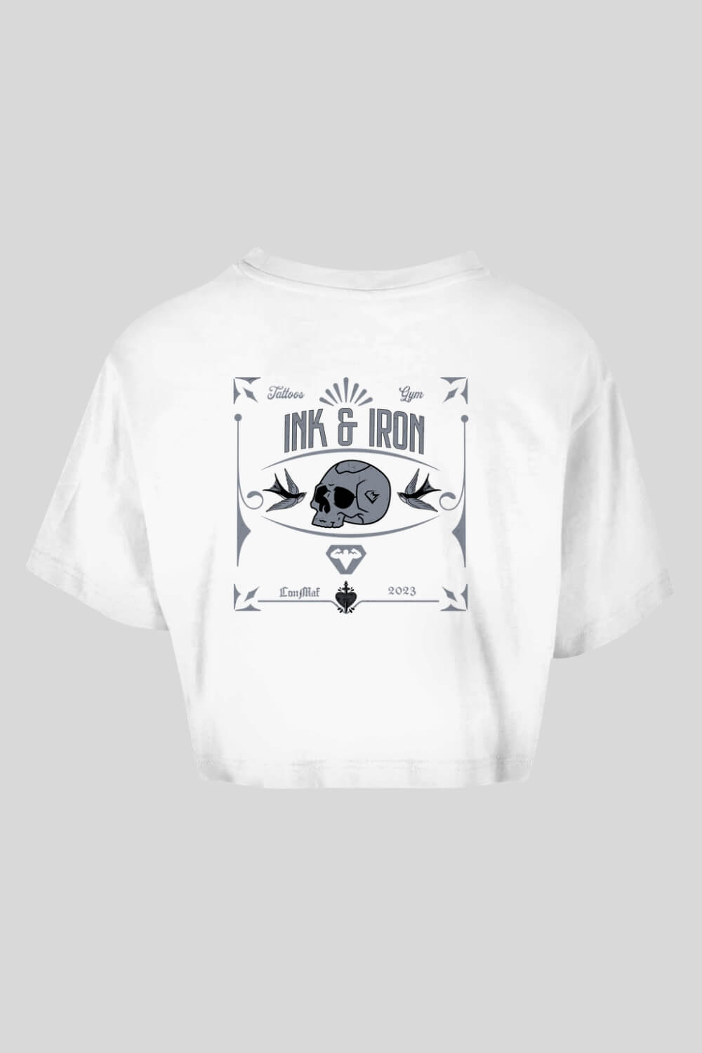 Rückansicht Ink Oversize Crop Top White für Frauen
