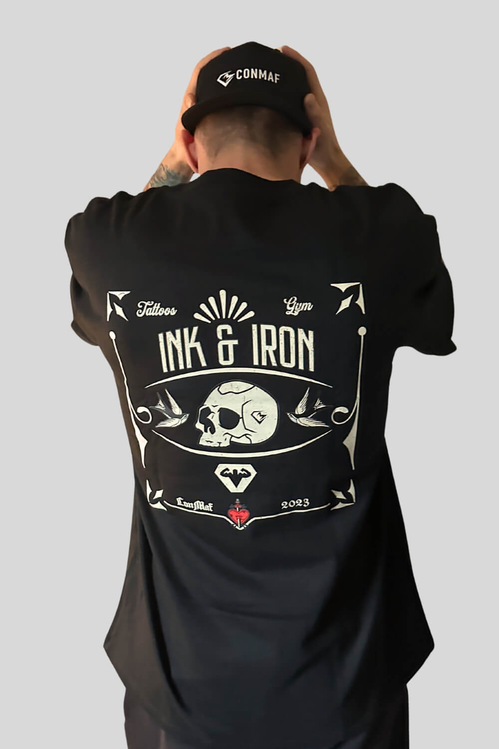 Rückansicht Ink Oversize T-Shirt Black für Männer und Frauen