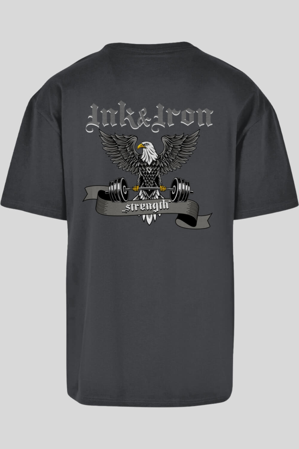 Rückansicht Ink&Iron Oversize T-Shirt Charcoal für Männer und Frauen
