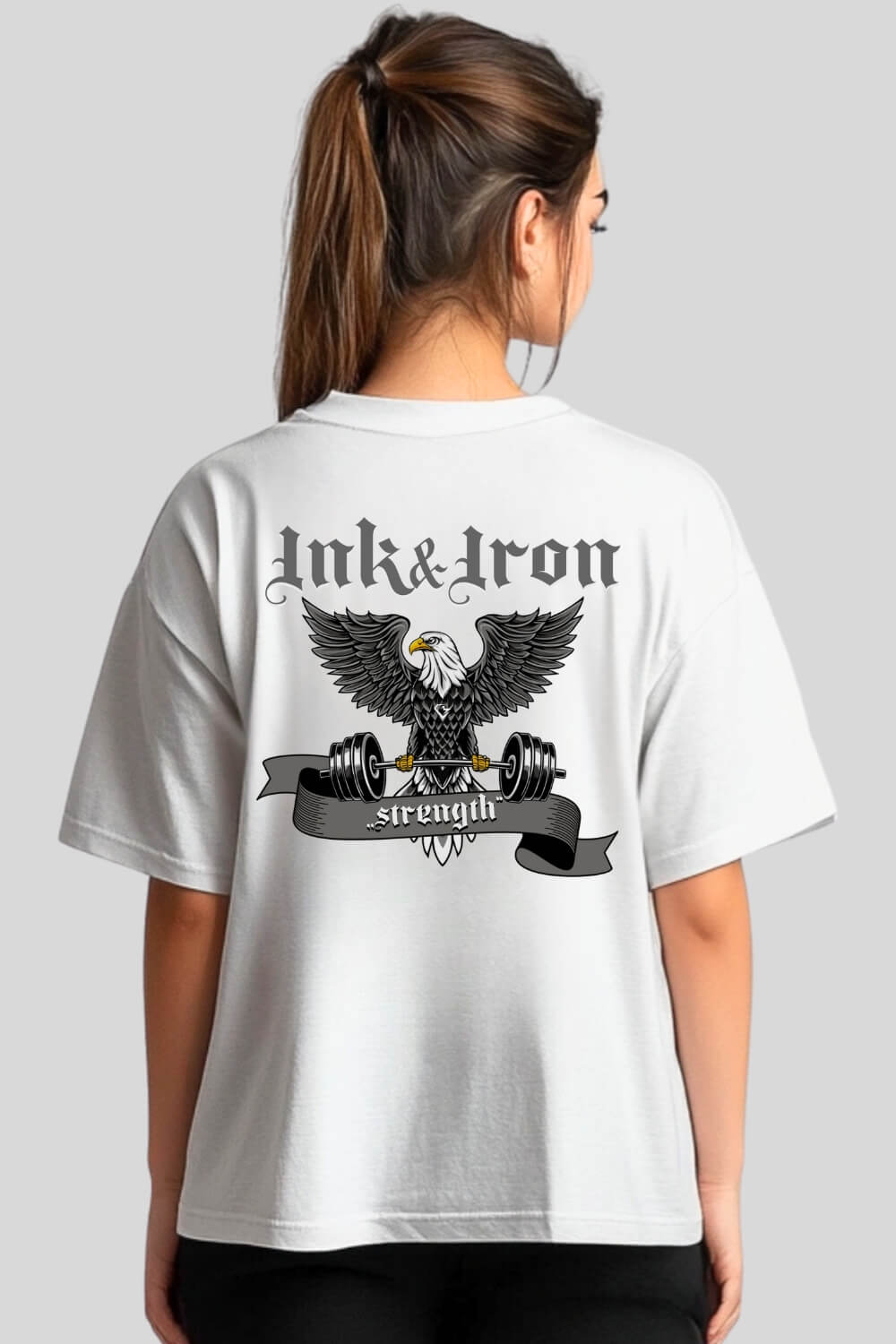 Rückansicht Ink&Iron Oversize T-Shirt White für Männer und Frauen