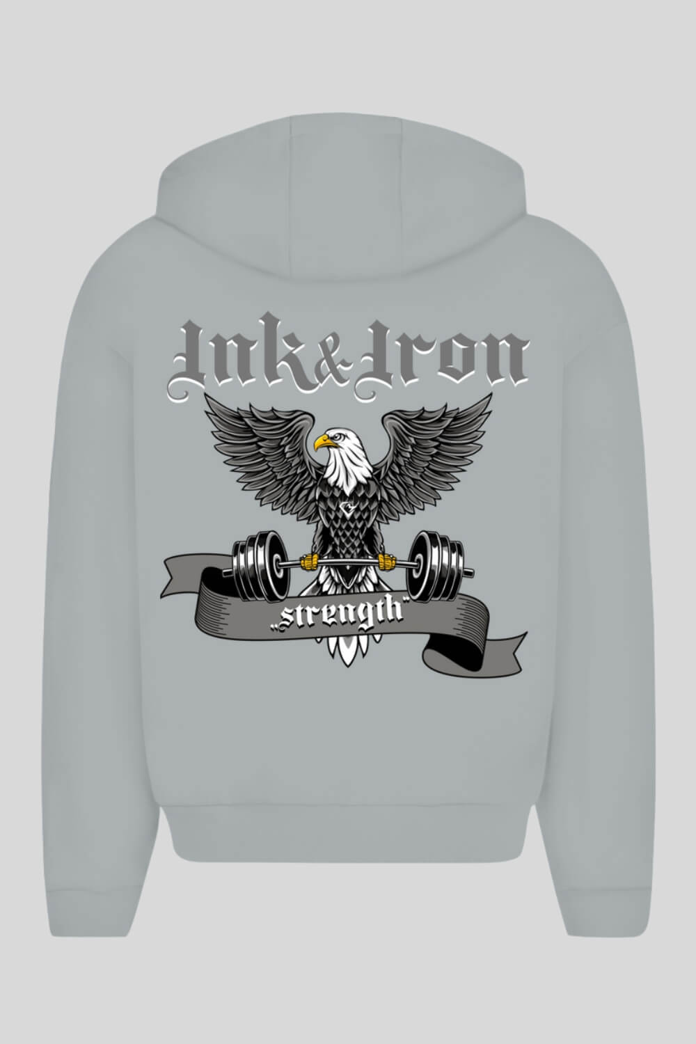 Rückansicht Ink&Iron Oversize Zipper Asphalt für Männer und Frauen