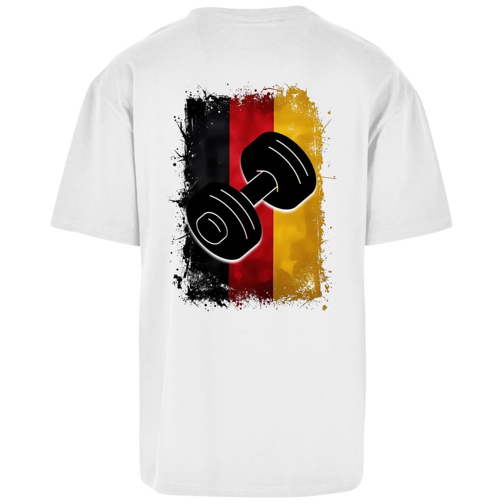 Rückansicht Iron Pride Oversize T-Shirt White für Männer und Frauen