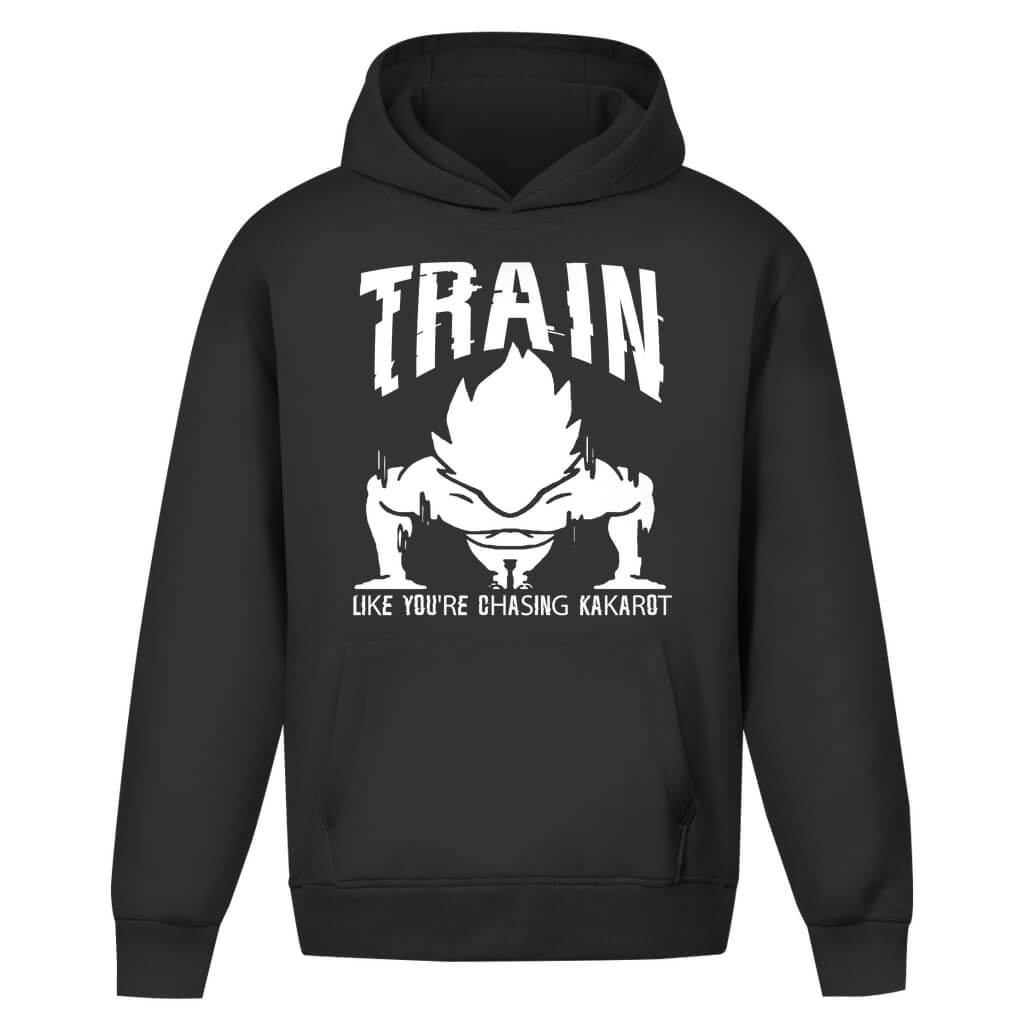 Frontansicht Kakarot Oversize Hoodie Black für Männer und Frauen