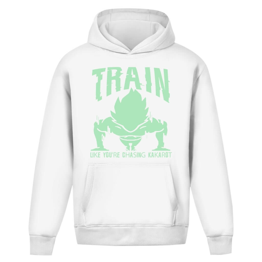 Frontansicht Kakarot Oversize Hoodie White für Männer und Frauen