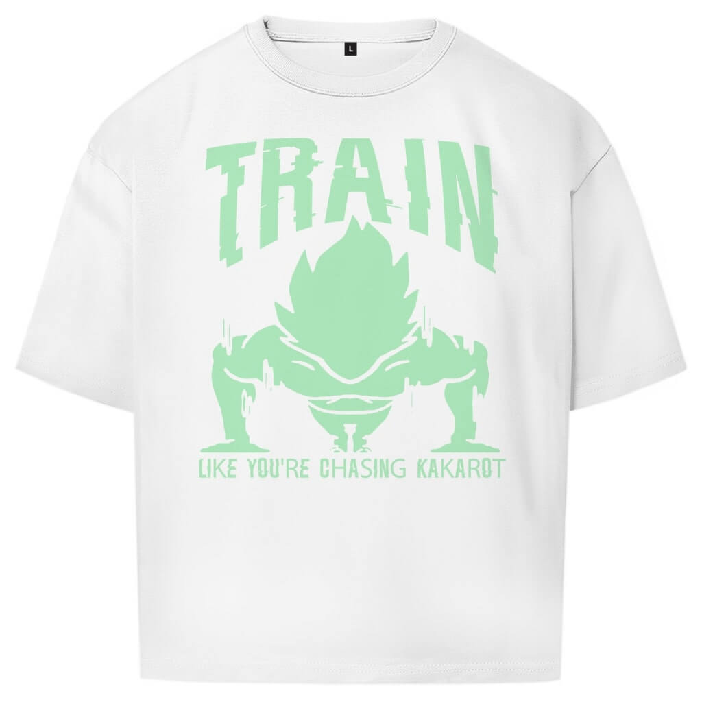 Frontansicht Kakarot Oversize T-Shirt White für Männer und Frauen