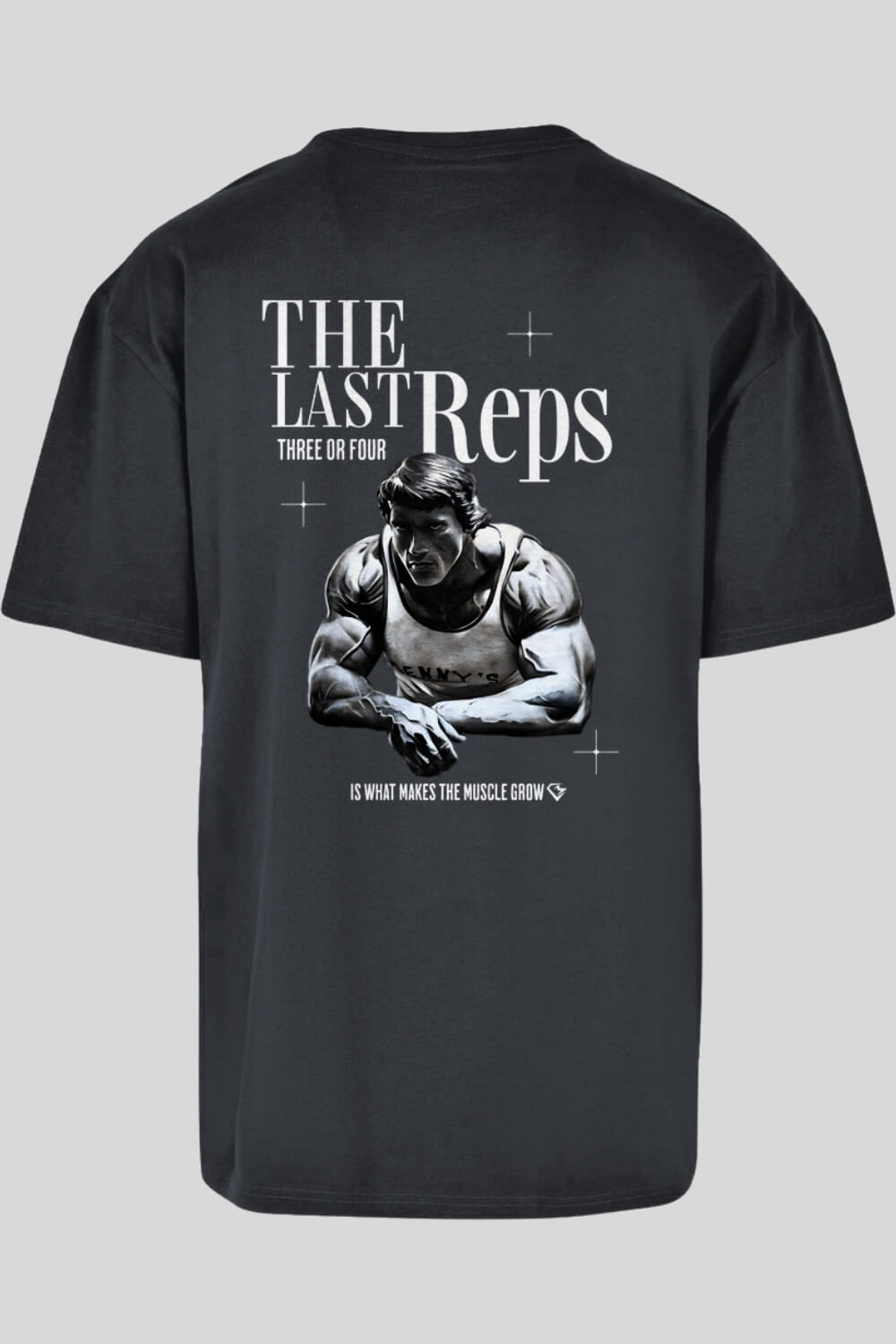 Rückansicht Last Reps Oversize T-Shirt Charcoal für Männer und Frauen