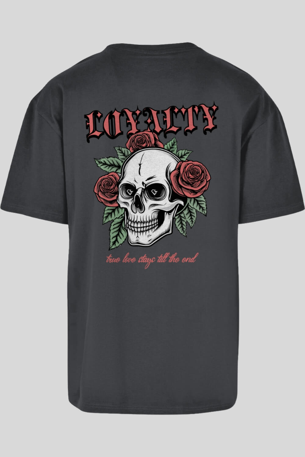 Rückansicht Loyalty Oversize T-Shirt Charcoal für Männer und Frauen