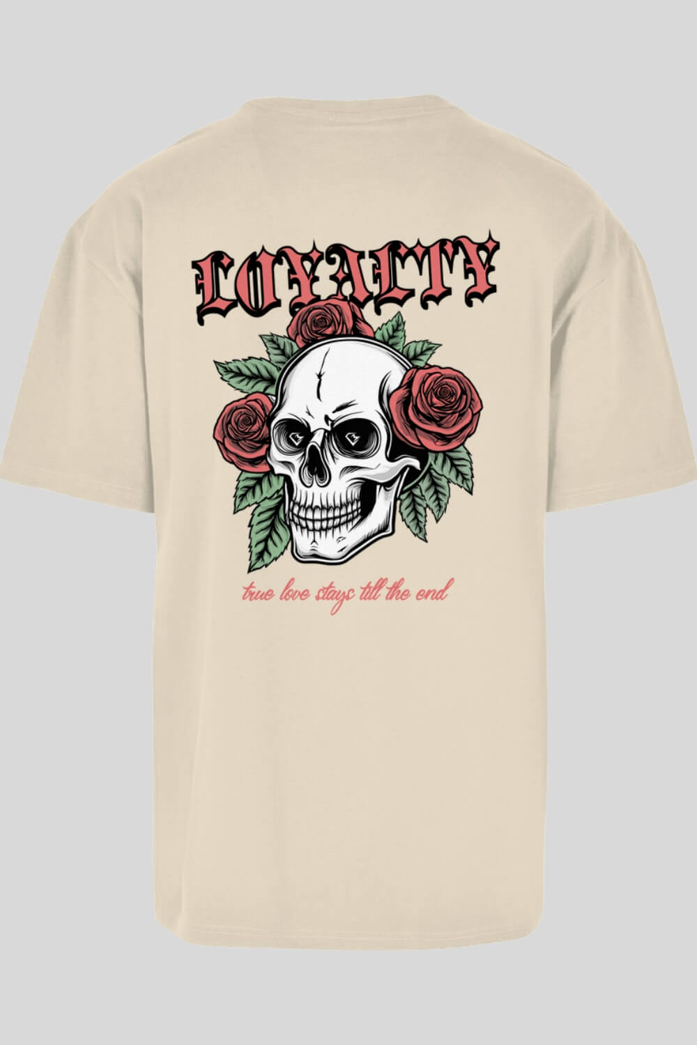 Rückansicht Loyalty Oversize T-Shirt Sand für Männer und Frauen