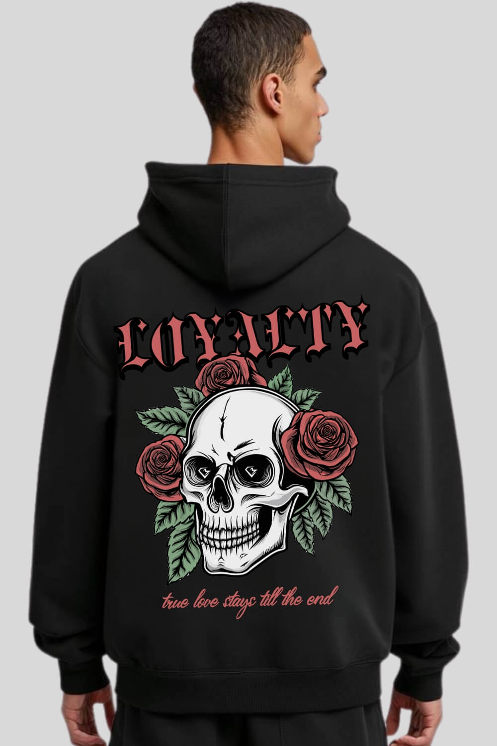 Rückansicht Loyalty Oversize Zipper Black für Männer und Frauen
