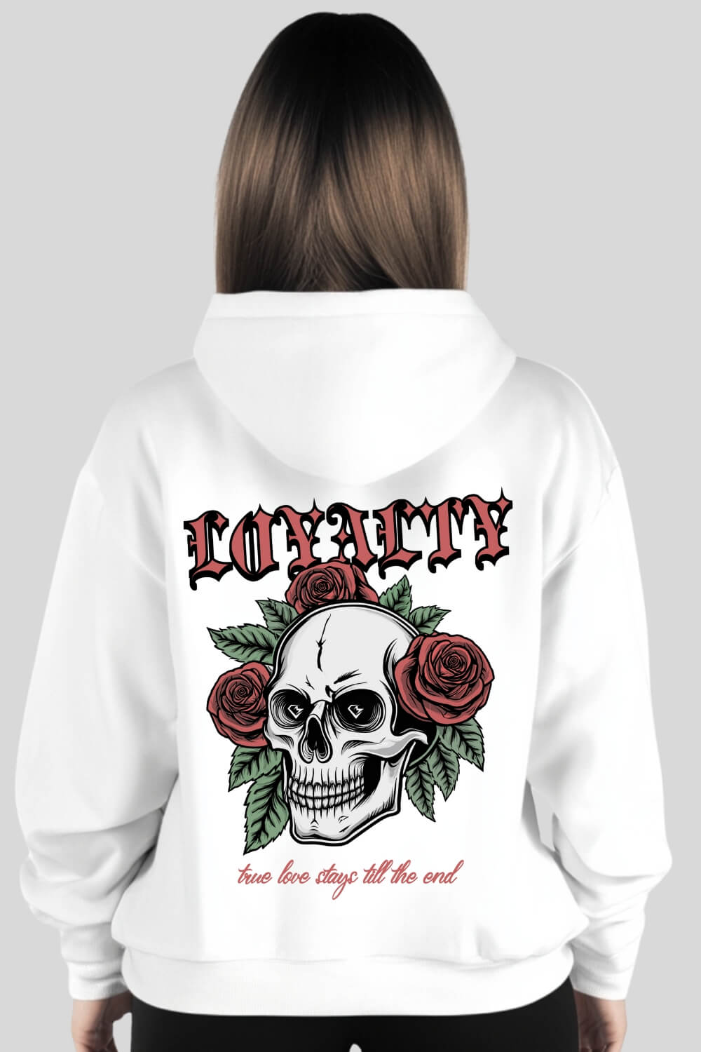 Rückansicht Loyalty Oversize Zipper White für Männer und Frauen