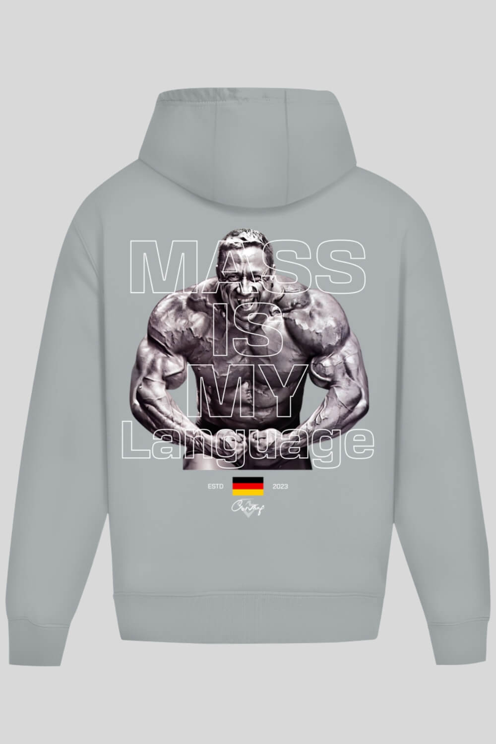 Rückansicht Mass Hoodie Asphalt für Männer und Frauen