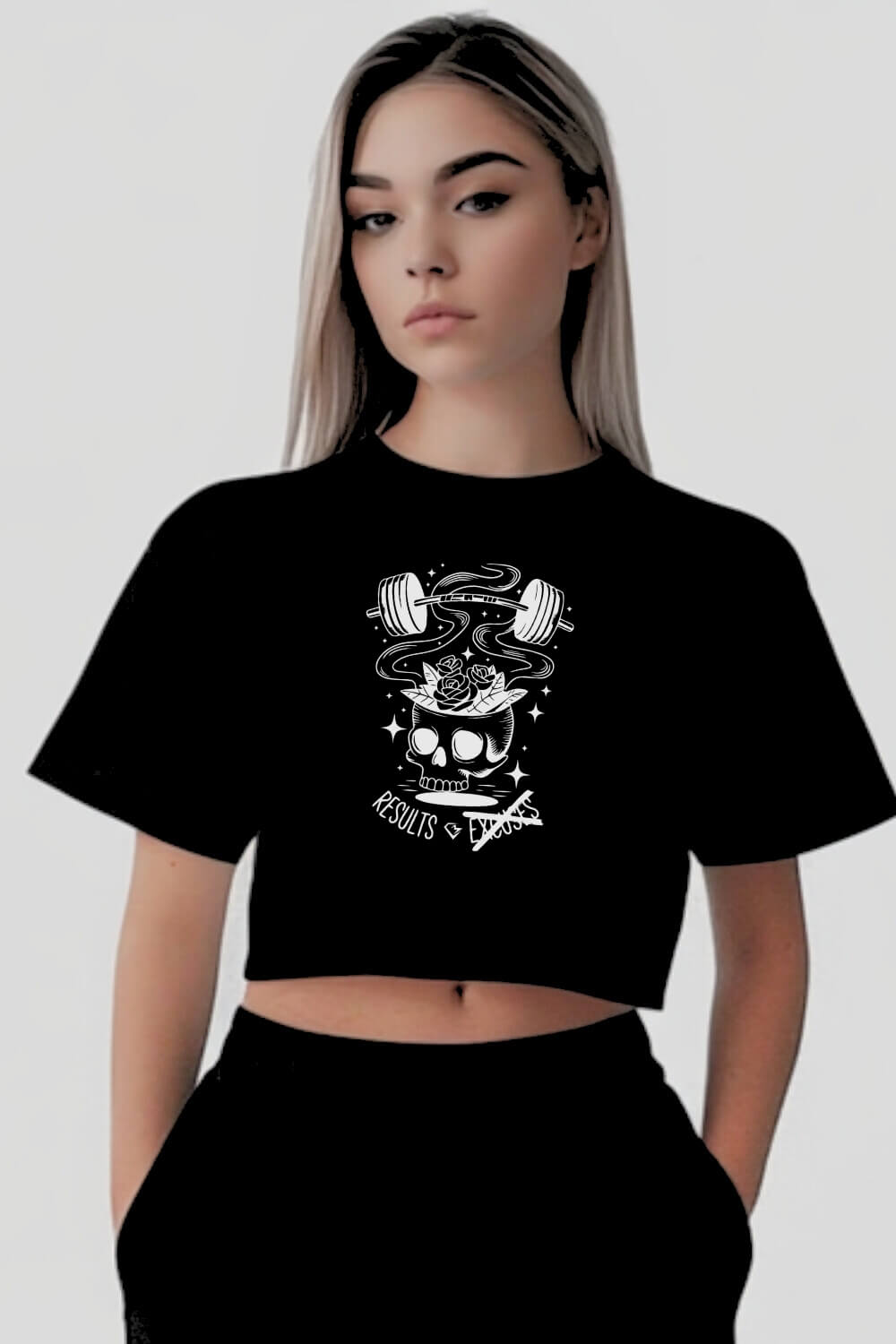 Frontansicht No Excuses Oversize Crop Top Black für Frauen