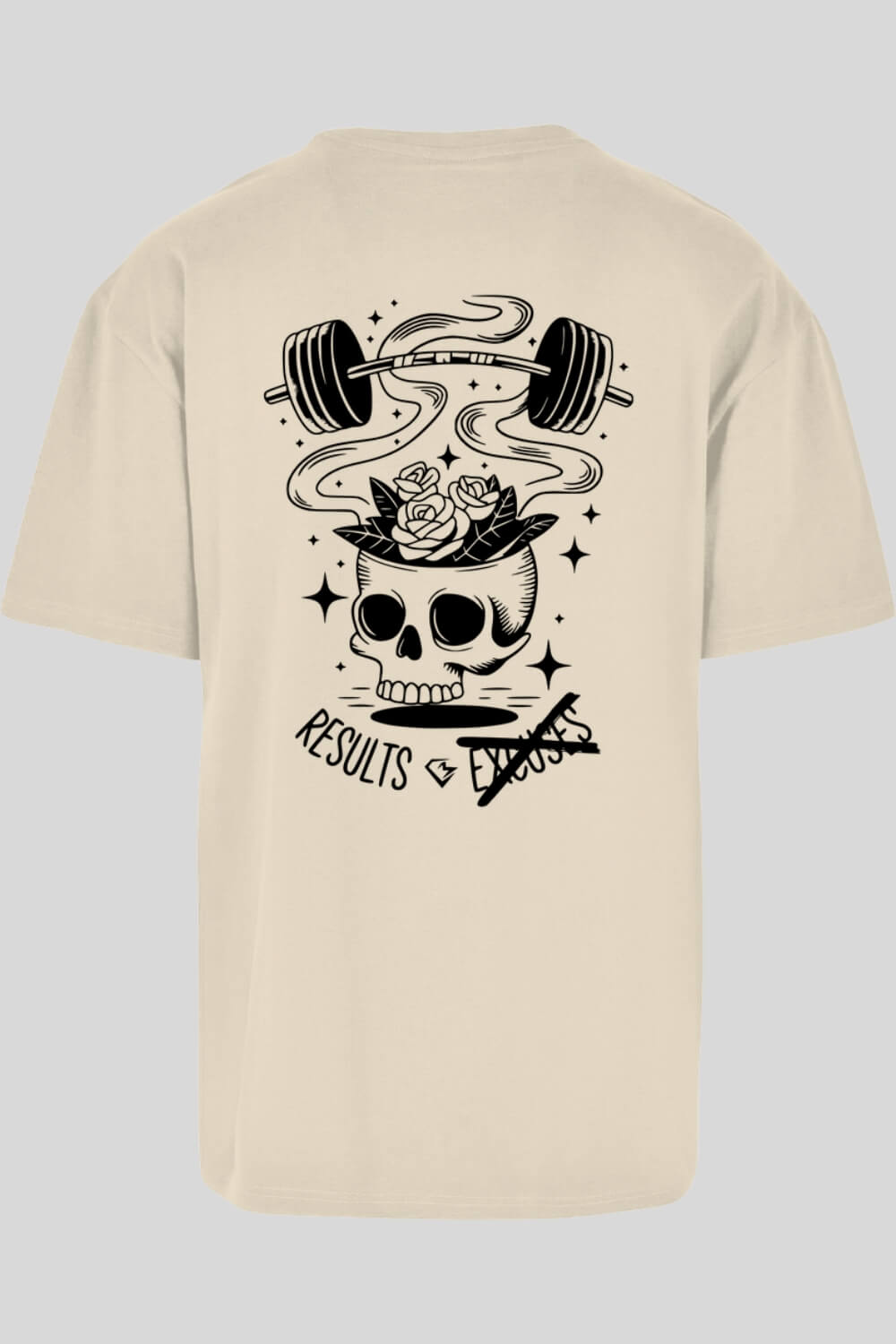 Rückansicht No Excuses Oversize T-Shirt Sand für Männer und Frauen