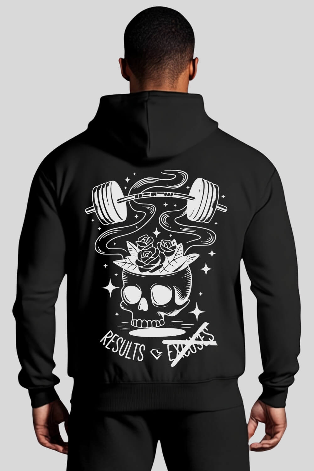 Rückansicht No Excuses Oversize Zipper Black für Männer und Frauen