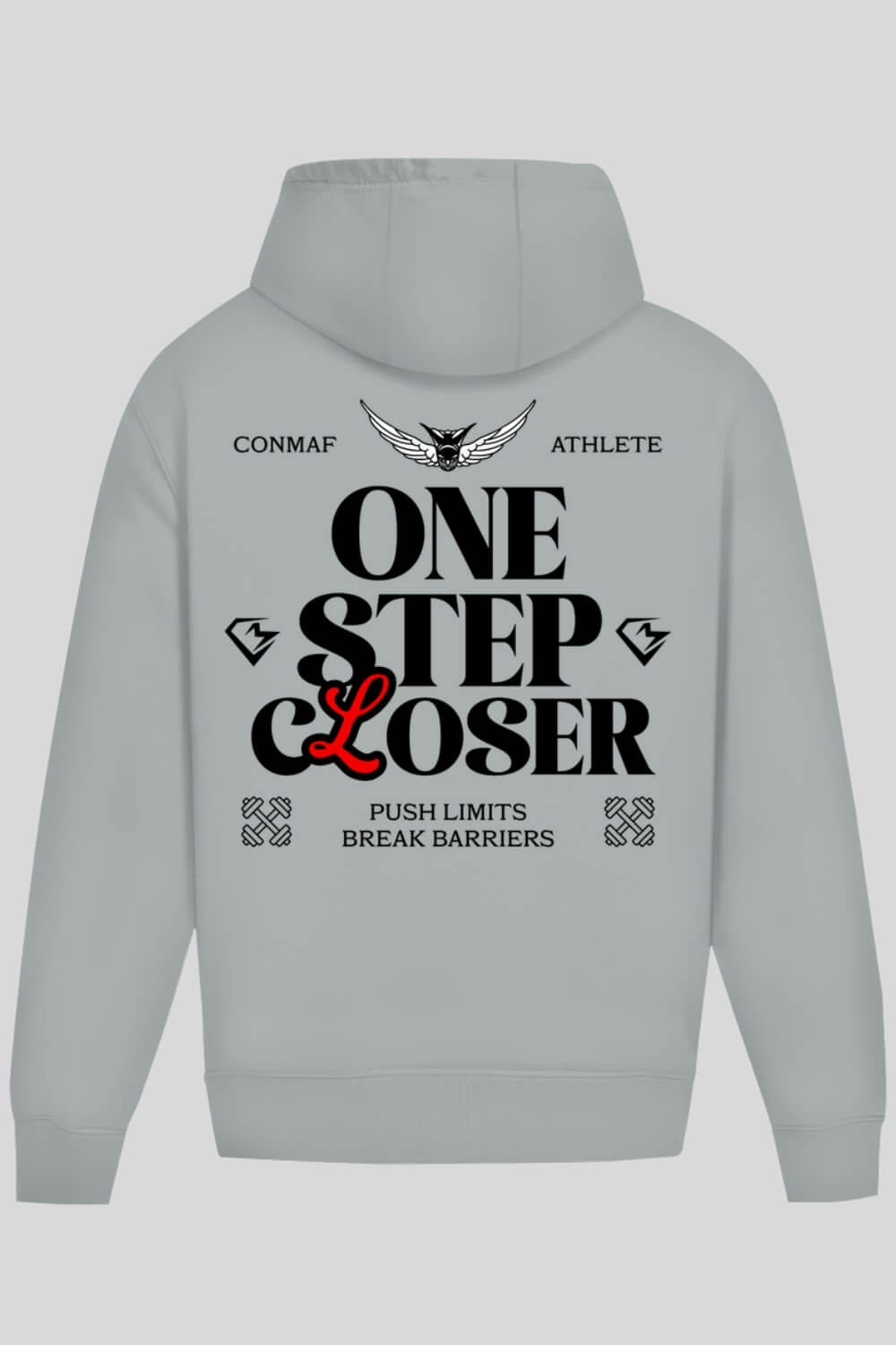 Rückansicht One Step Closer Oversize Hoodie Asphalt für Männer und Frauen