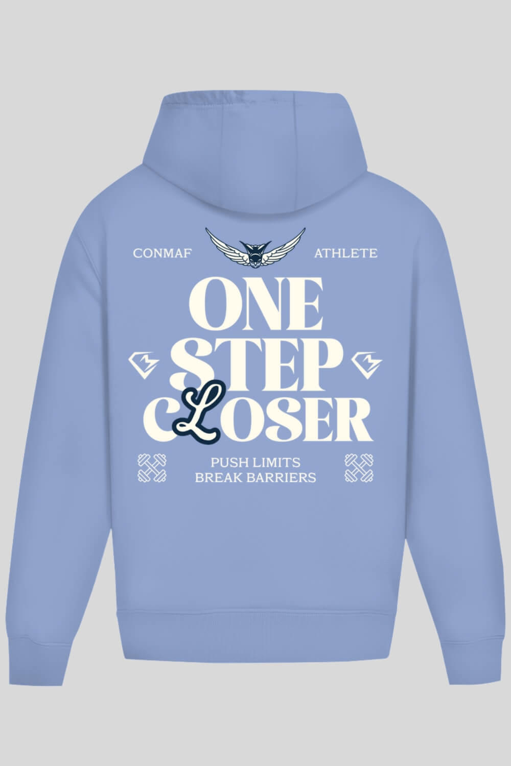 Rückansicht One Step Closer Oversize Hoodie Blue für Männer und Frauen
