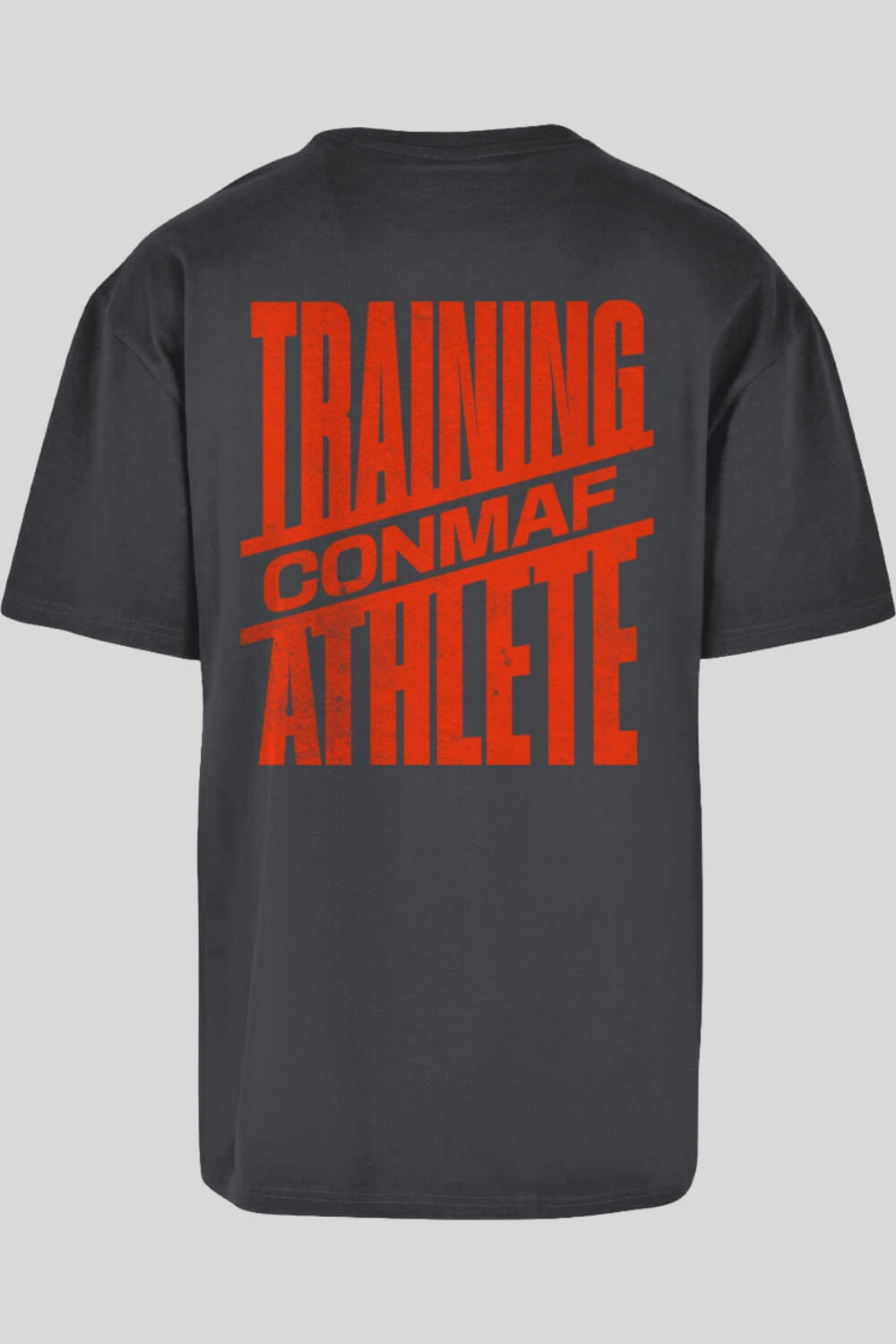 Rückansicht Orange Oversize T-Shirt Charcoal für Männer und Frauen