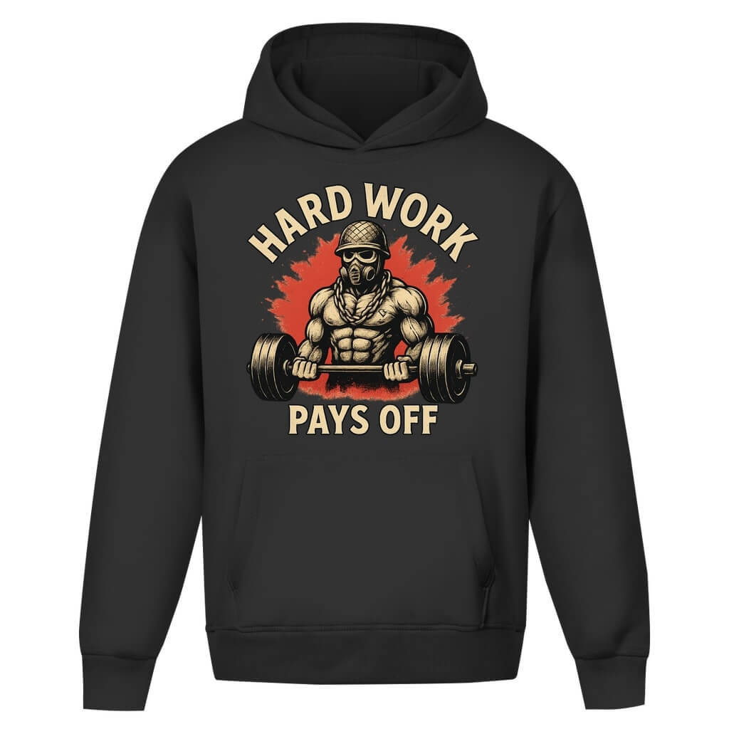 Frontansicht Pays Off Oversize Hoodie Black für Männer und Frauen