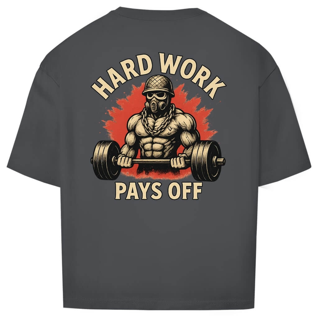 Rückansicht Pays Off Oversize T-Shirt Charcoal für Männer und Frauen