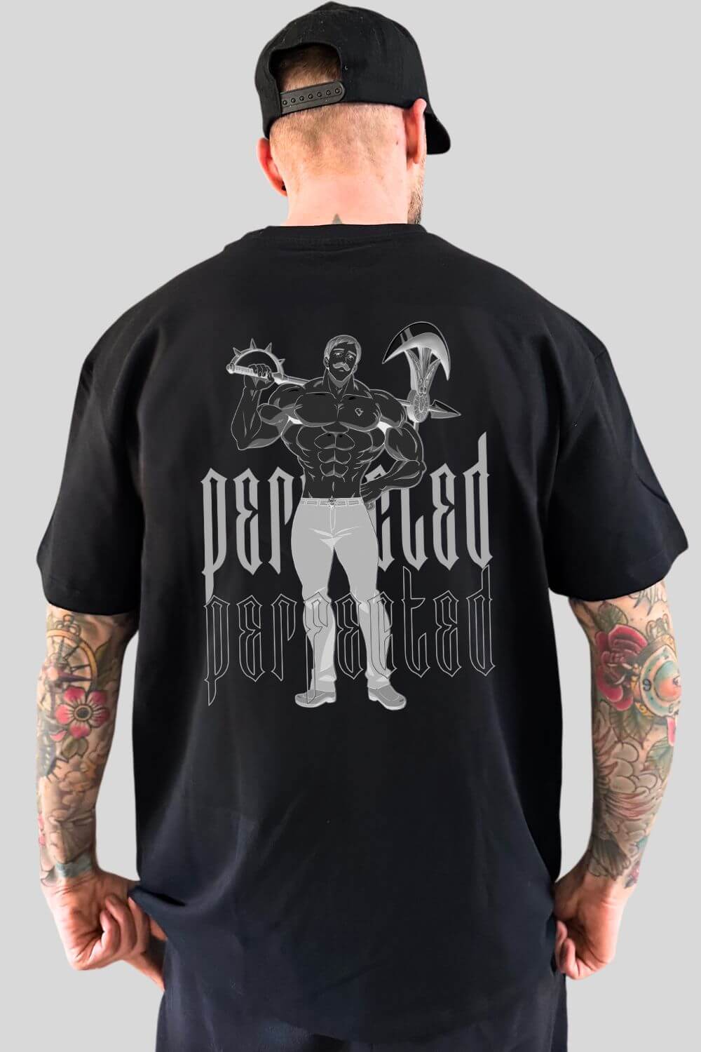 Rückansicht Perfected Oversize T-Shirt Black für Männer und Frauen