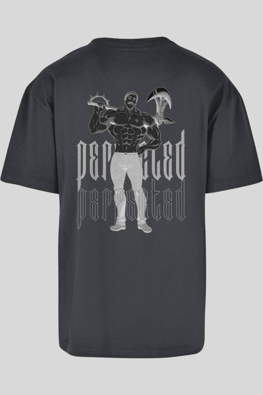 Rückansicht Perfected Oversize T-Shirt Charcoal für Männer und Frauen