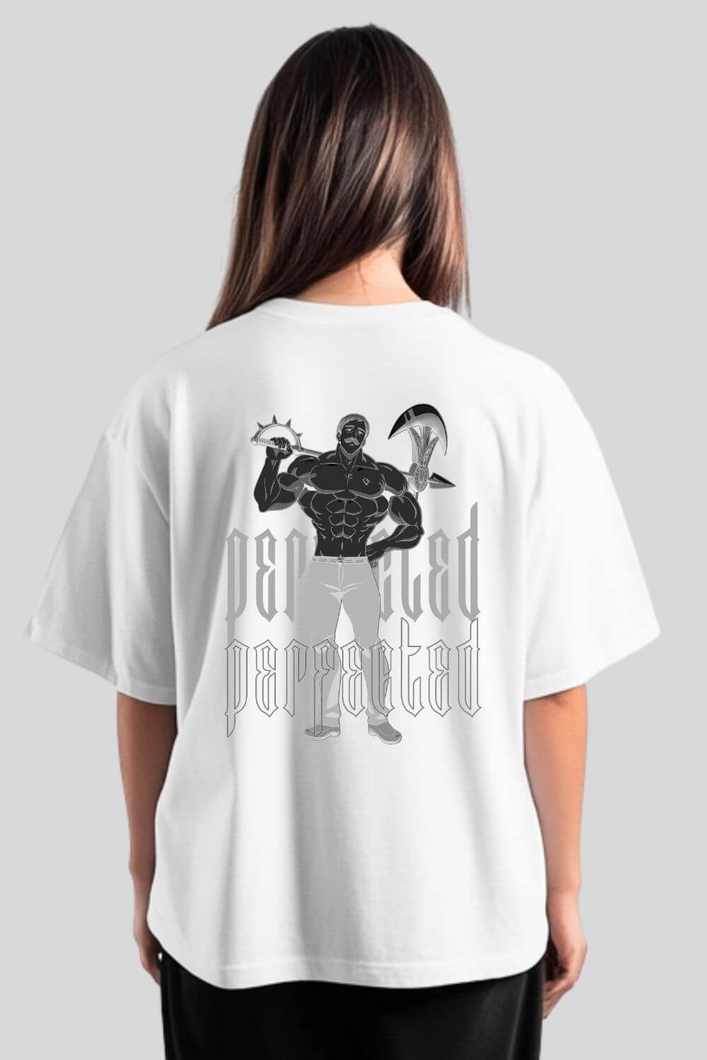 Rückansicht Perfected Oversize T-Shirt White für Männer und Frauen