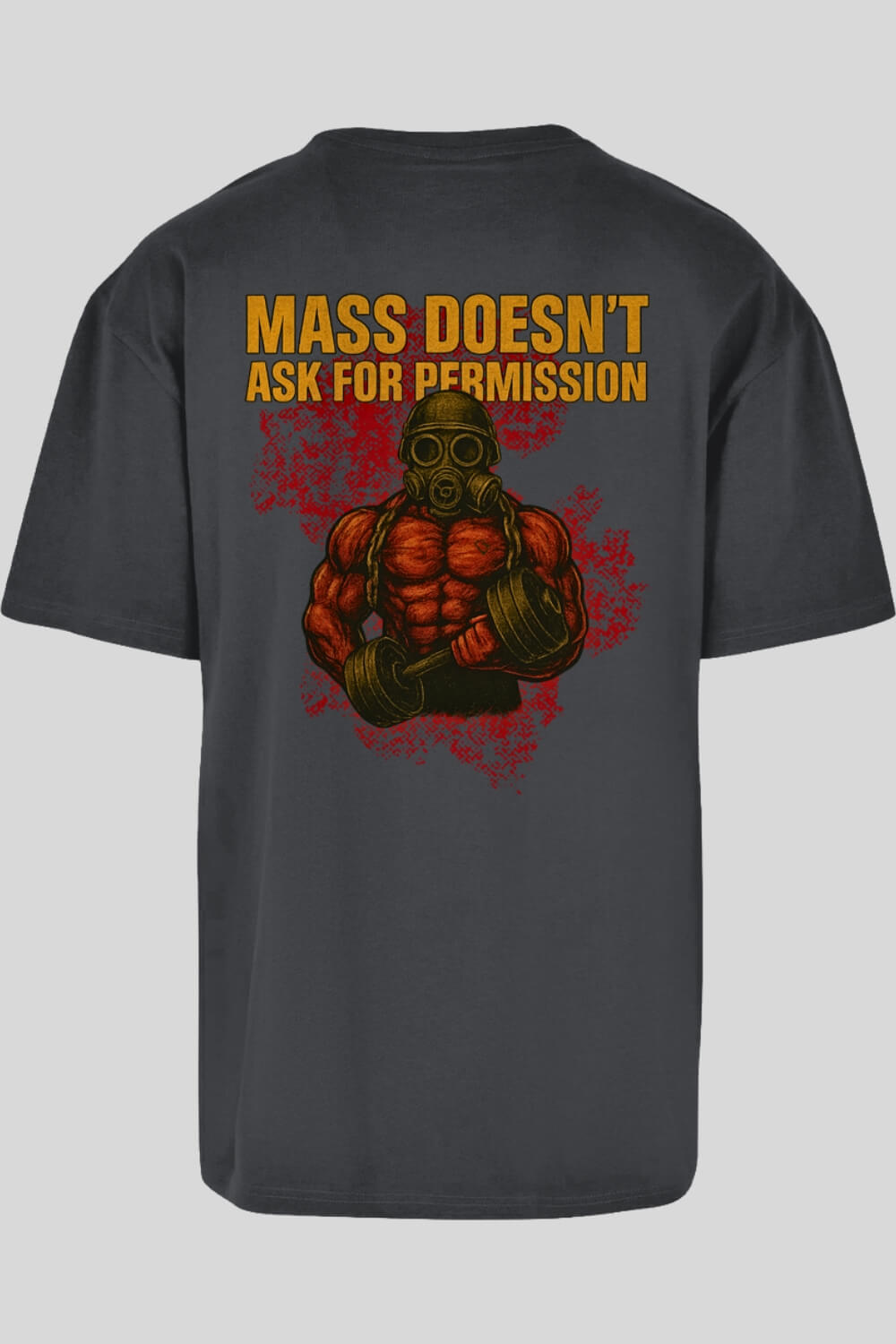 Rückansicht Permission Oversize T-Shirt Charcoal für Männer und Frauen