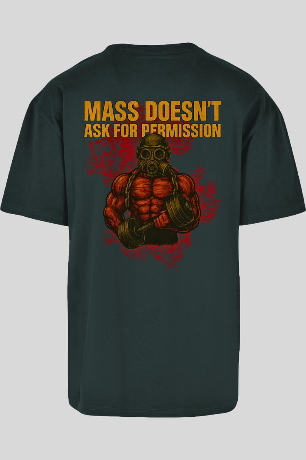 Rückansicht Permission Oversize T-Shirt Green für Männer und Frauen